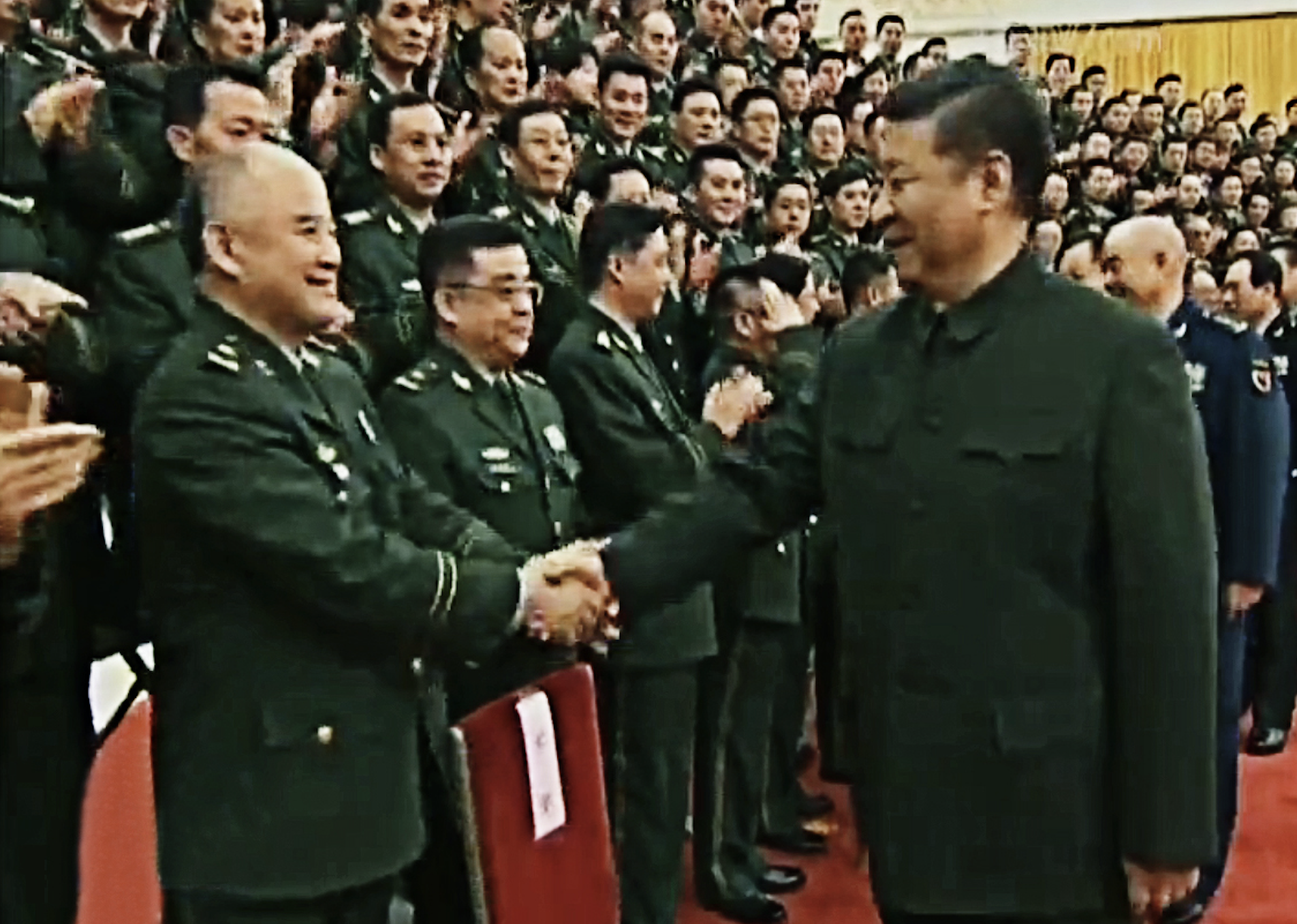 2018年2月，习近平同志在武警部队第三次党代表大会上接见水电部队代表